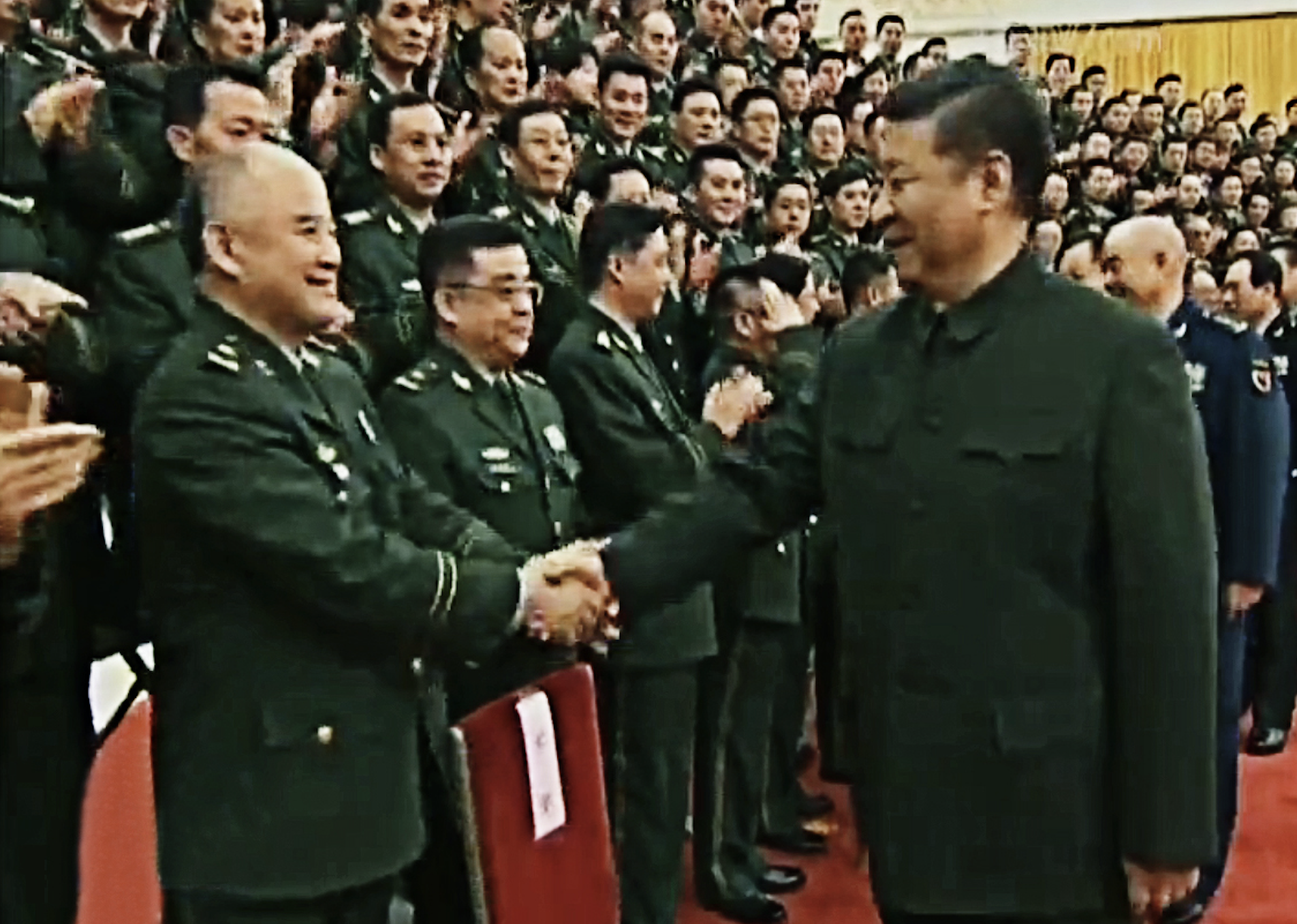 2018年2月，习近平同志在武警部队第三次党代表大会上接见水电部队代表